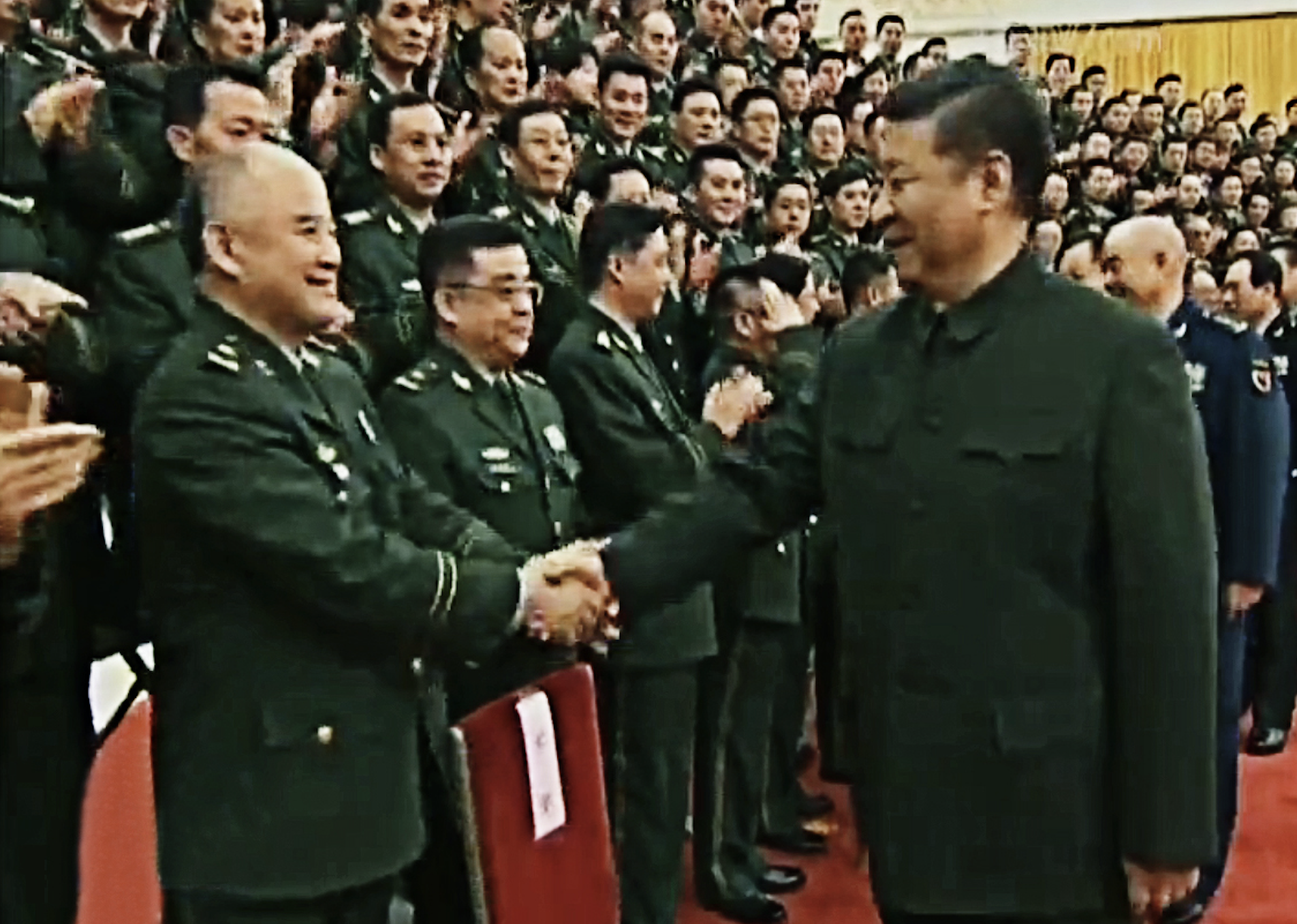 2018年2月，习近平同志在武警部队第三次党代表大会上接见水电部队代表